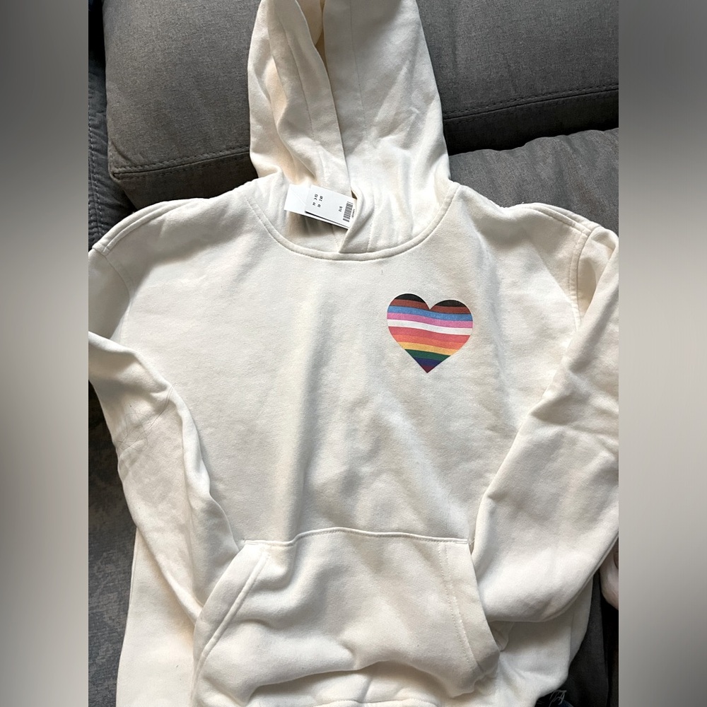 NWT Abercrombie Kids Pride Heart Hoodie Sweatshirt